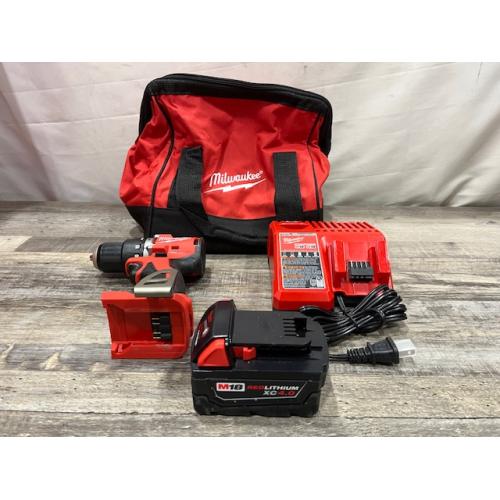AS-IS Milwaukee 18V Lithium-Ion Brushless Cordless 1/2 in. Compact Hammer Drill/Driver Kit