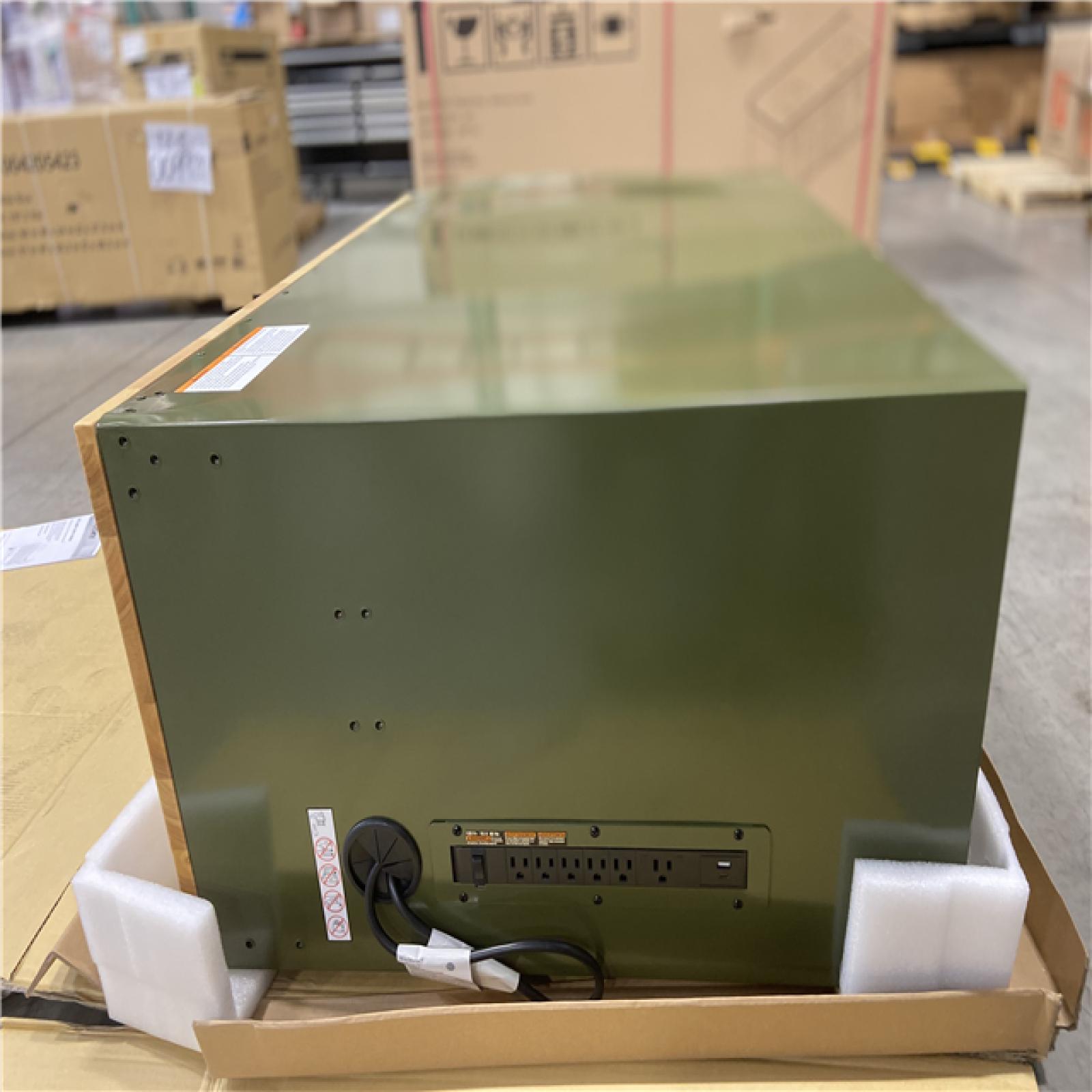 DALLAS LOCATION - Husky 46 in. W x 18.1 in. D 9-Drawer Army Green Mobile Workbench Cabinet with Solid Wood Top