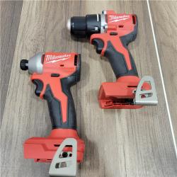 AS-IS Milwaukee M18 18V Lithium-Ion Brushless Cordless Compact Drill/Impact Combo Kit (2-Tool) W/(2) 2.0 Ah Batteries, Charger & Bag