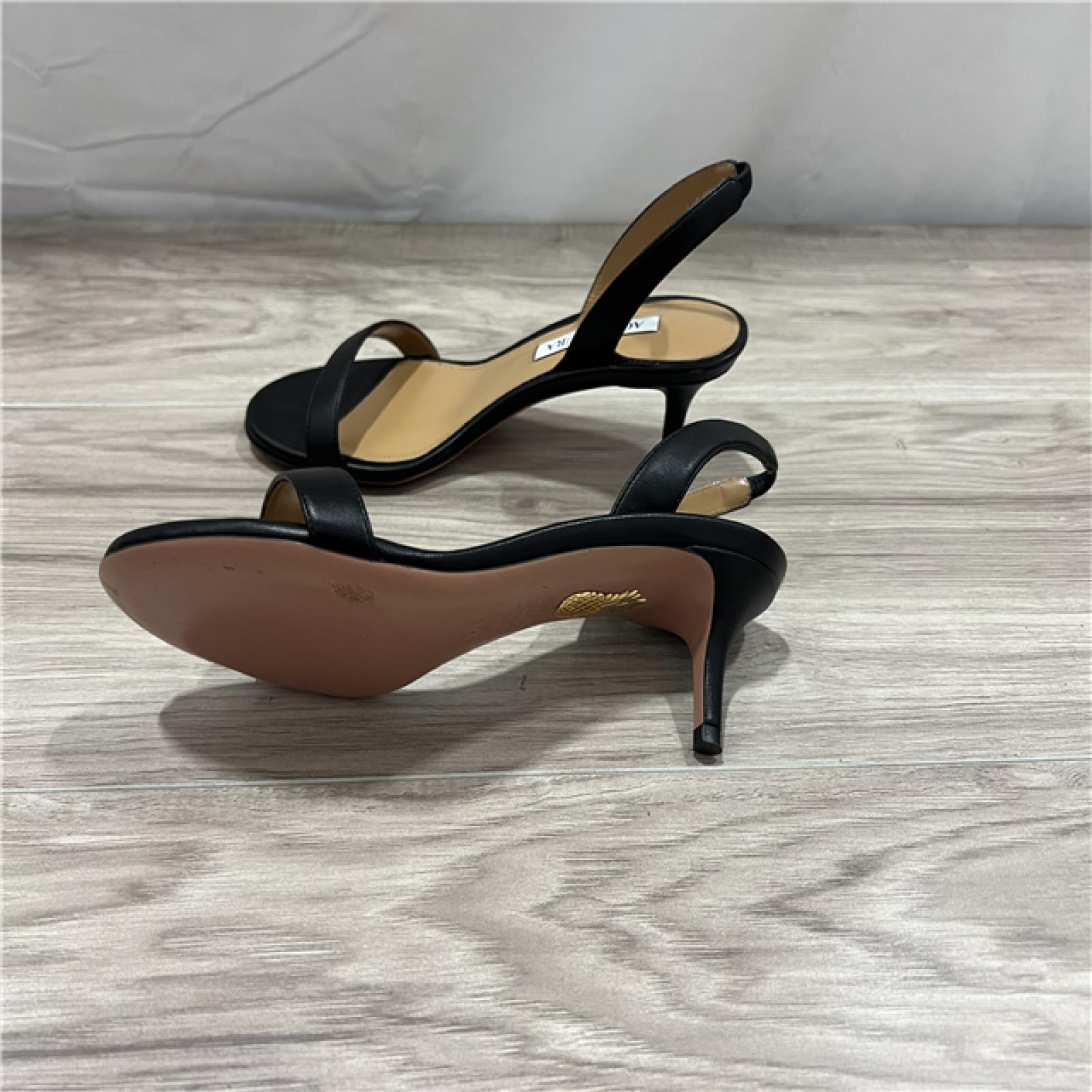 AQUAZZURA So Nude 85 suede slingback sandals - Black SZ 37 1/2