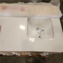 Phoenix NEW Home Decorators Collection Danby 60 in. Double Sink Platinum Oak Bath Vanity with White Engineered Marble Top (Assembled)