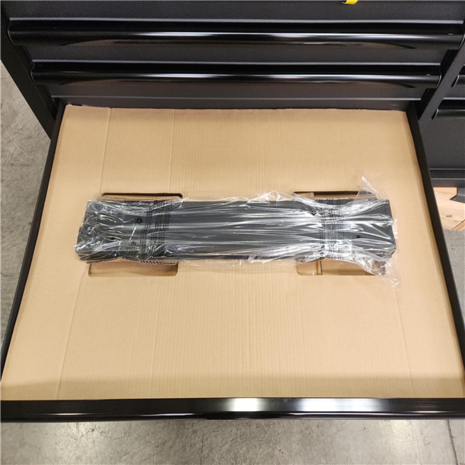 Phoenix NEW Husky 56 in. W x 27.6 in. D 10-Drawer Matte Black Heavy-Duty Mobile Workbench with Pegboard and Top Cabinets