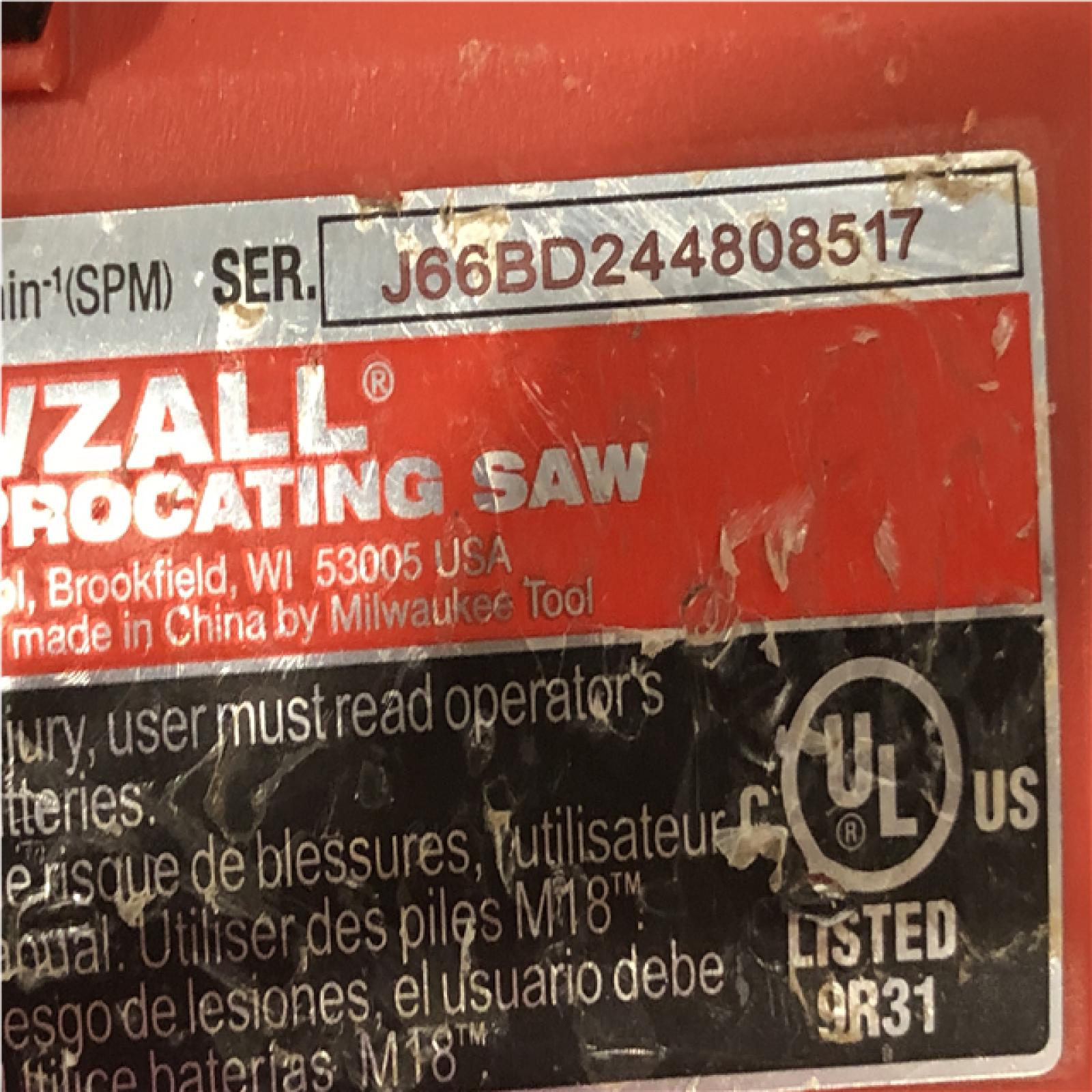 AS-IS Milwaukee FUEL 18V Lithium-Ion Brushless Cordless Super SAWZALL Orbital Reciprocating Saw (Tool-Only)