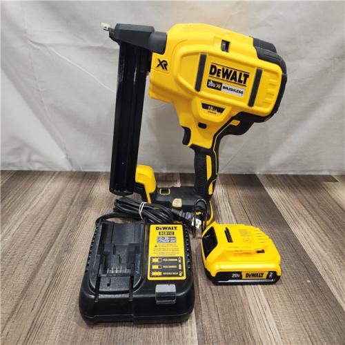AS-IS- DeWALT 20V MAX 18ga Cordless Brushless Narrow Crown Stapler Kit w/ BATTERY & CHARGER