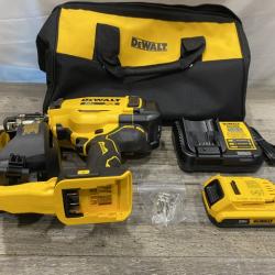 AS-IS DEWALT 20V MAX Lithium-Ion 15-Degree Electric Cordless Roofing Nailer Kit