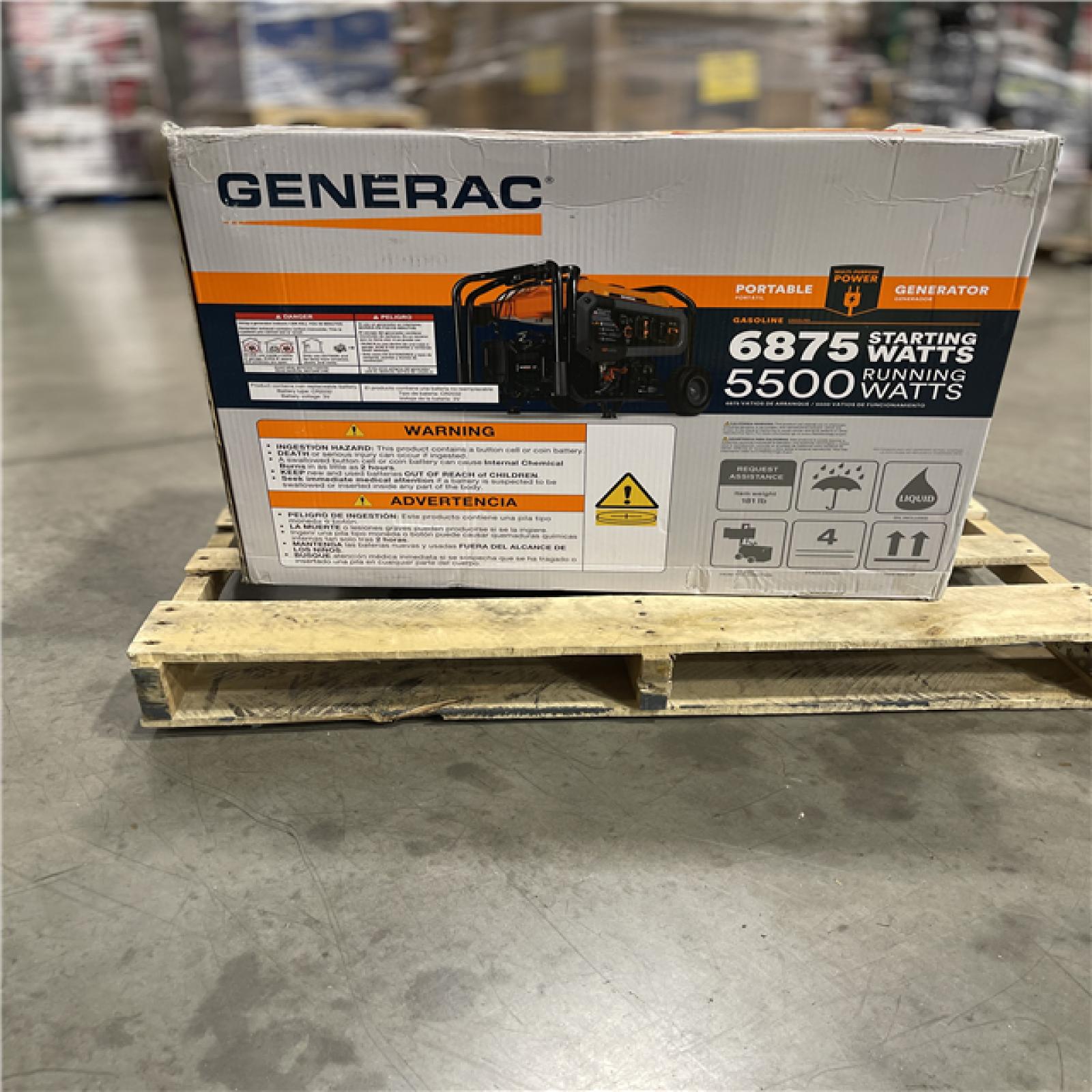 DALLAS LOCATION- Generac 6875 / 5500-Watt Electric Switch Gasoline Powered Portable Generator