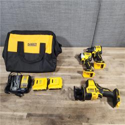 HOUSTON LOCATION - AS-IS DeWalt 20V MAX ATOMIC Cordless Brushless 3 Tool Combo Kit