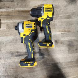 HOUSTON LOCATION - AS-IS Dewalt DCK225D2 20V MAX ATOMIC Brushless Compact Lithium-Ion 1/2 in. Cordless Drill Driver and 1/4 in. Impact Driver Combo Kit with 2 Batteries 2 Ah