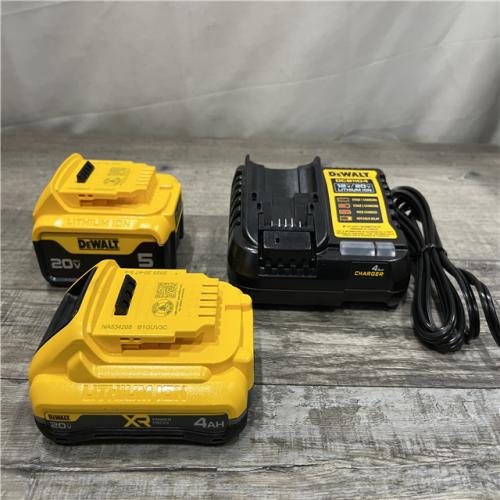 AS-IS DEWALT 20V MAX Lithium-Ion Starter Kit with 4.0 Ah and 5.0 Ah Batteries and Charger