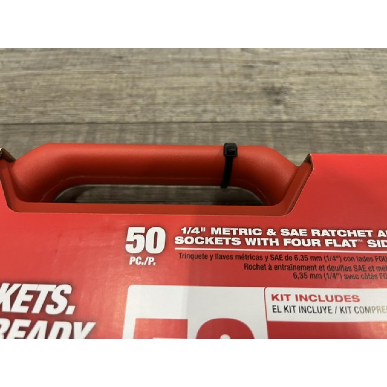 NEW - Milwaukee 1/4 in. Drive SAE/Metric Ratchet and Socket Mechanics Tool Set (50-Piece)