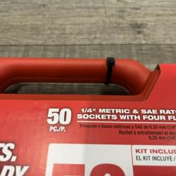 NEW - Milwaukee 1/4 in. Drive SAE/Metric Ratchet and Socket Mechanics Tool Set (50-Piece)