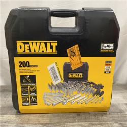 LIKE NEW - DEWALT 1/4 in.  3/8 in.  and 1/2 in. Drive Polished Chrome Mechanics Tool Set (200-Piece)