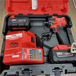 AS-IS  Milwaukee . 18V Brushless Compact Impact Wrench with Friction Ring Kit, Red & Black