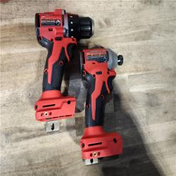 HOUSTON LOCATION - AS-IS Milwaukee M18 18V Lithium-Ion Brushless Cordless Compact Drill/Impact Combo Kit (2-Tool) W/(2) 2.0 Ah Batteries  Charger & Bag