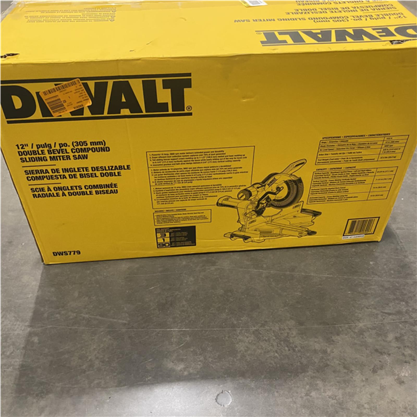 As-Is- DeWalt 15 Amps 12 in. Corded Dual-Bevel Sliding Compound Miter Saw