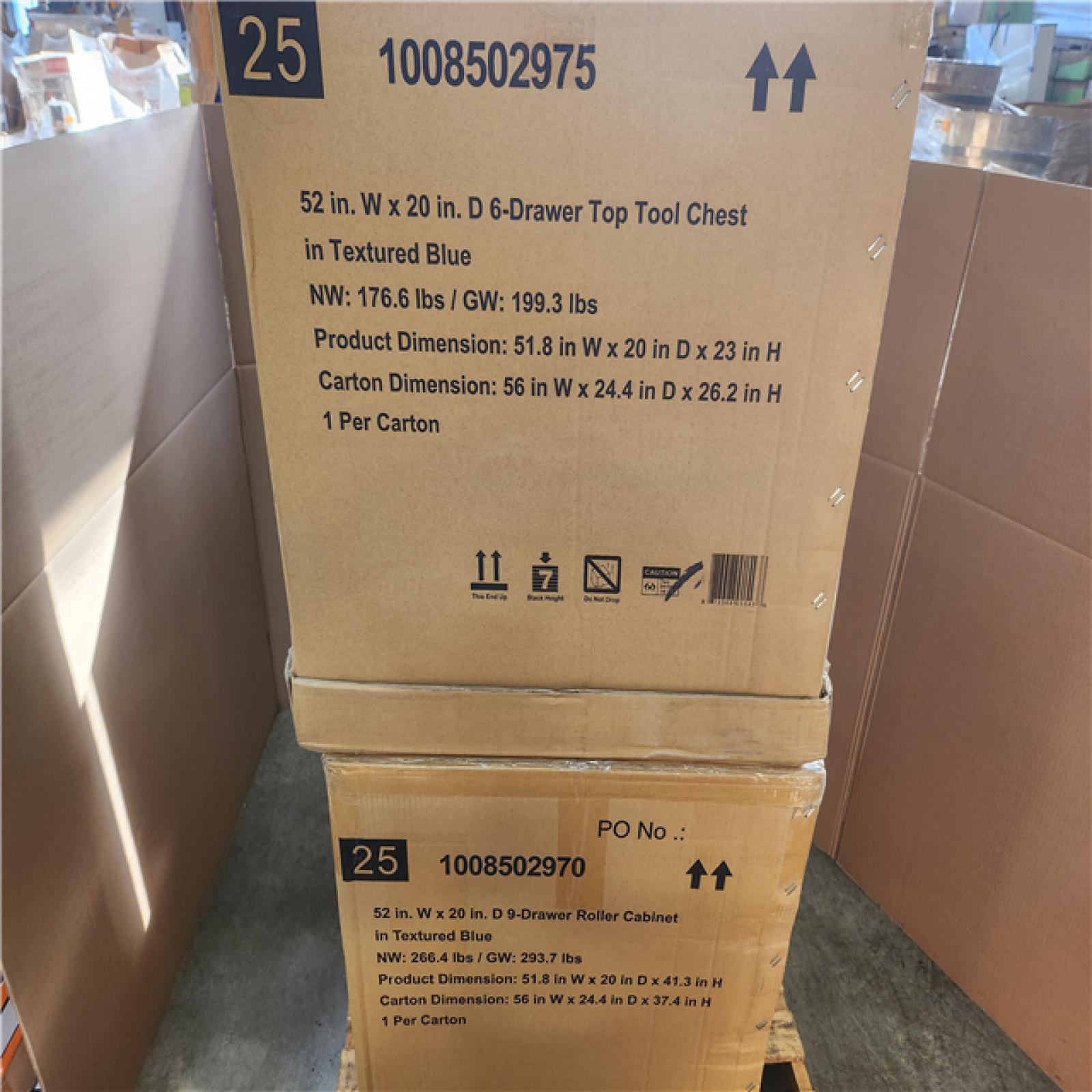 Phoenix NEW Husky Heavy-Duty 52 in. W 15-Drawer Matte Blue Steel Rolling Tool Chest Combo