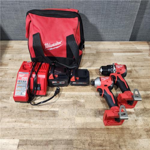 HOUSTON LOCATION - AS - IS Milwaukee 18-Volt Lithium-Ion Brushless Cordless Compact Hammer Drill/Impact Combo Kit