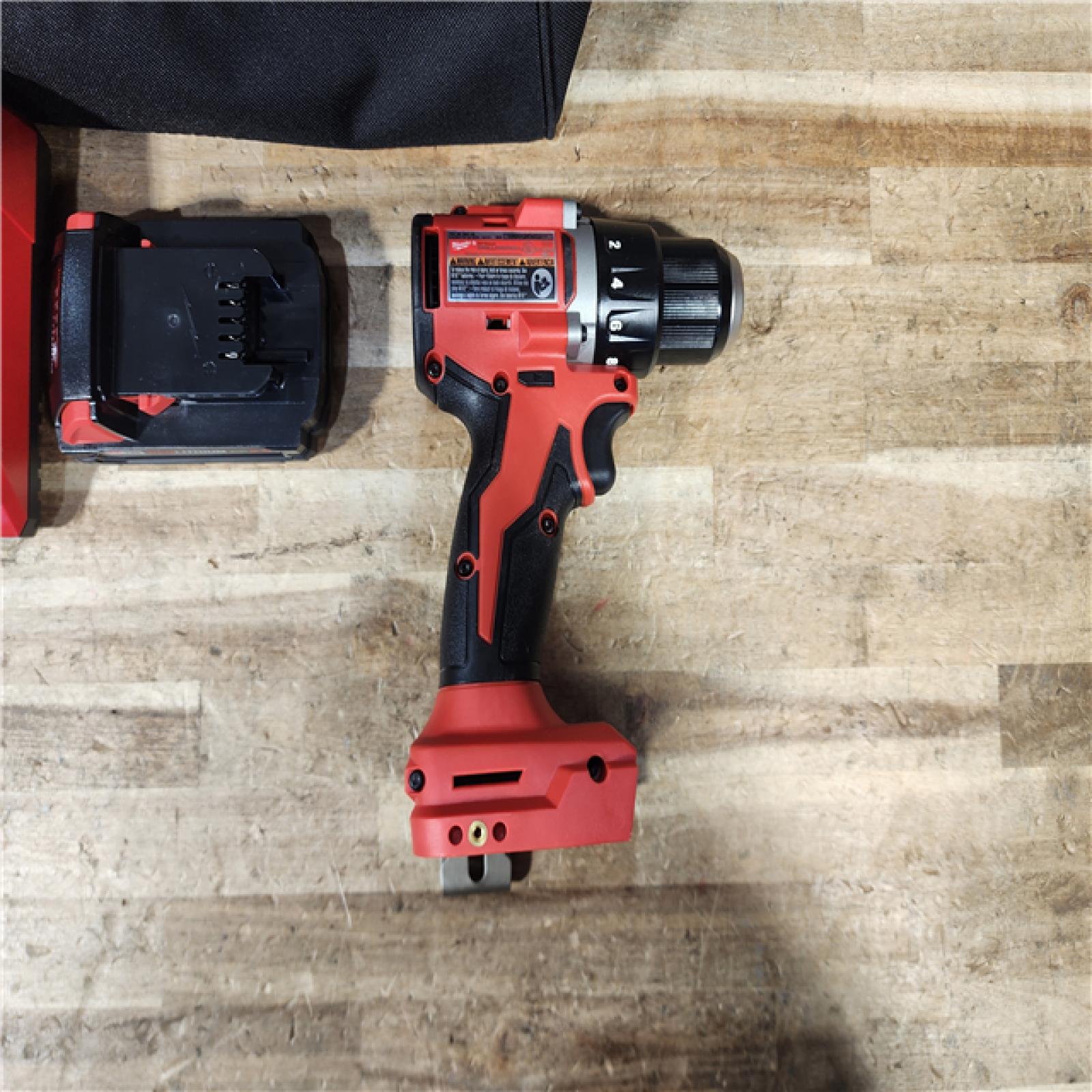 HOUSTON LOCATION - AS - IS Milwaukee 18V Lithium-Ion Brushless Cordless 1/2 in. Compact Drill/Driver with kit
