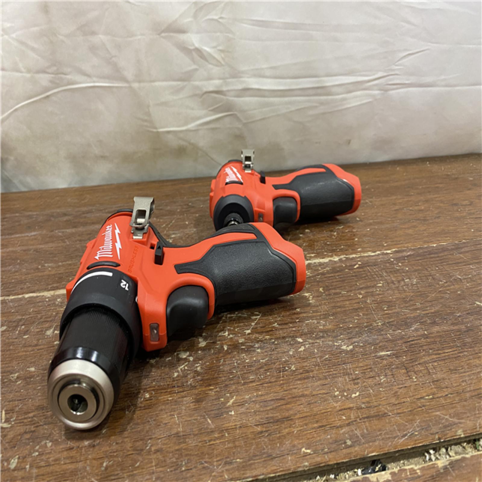 AS-IS M12 12-Volt Lithium-Ion Brushless Cordless Subcompact Drill and Impact Driver Combo Kit W/2 Batteries and Bag (2-Tool)