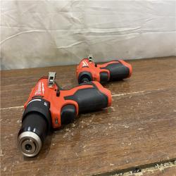 AS-IS M12 12-Volt Lithium-Ion Brushless Cordless Subcompact Drill and Impact Driver Combo Kit W/2 Batteries and Bag (2-Tool)