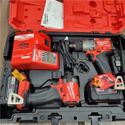 AS-IS Milwaukee M18 FUEL 18V Lithium-Ion Brushless Cordless Hammer Drill and Impact Driver Combo Kit (2-Tool) with 2 Batteries