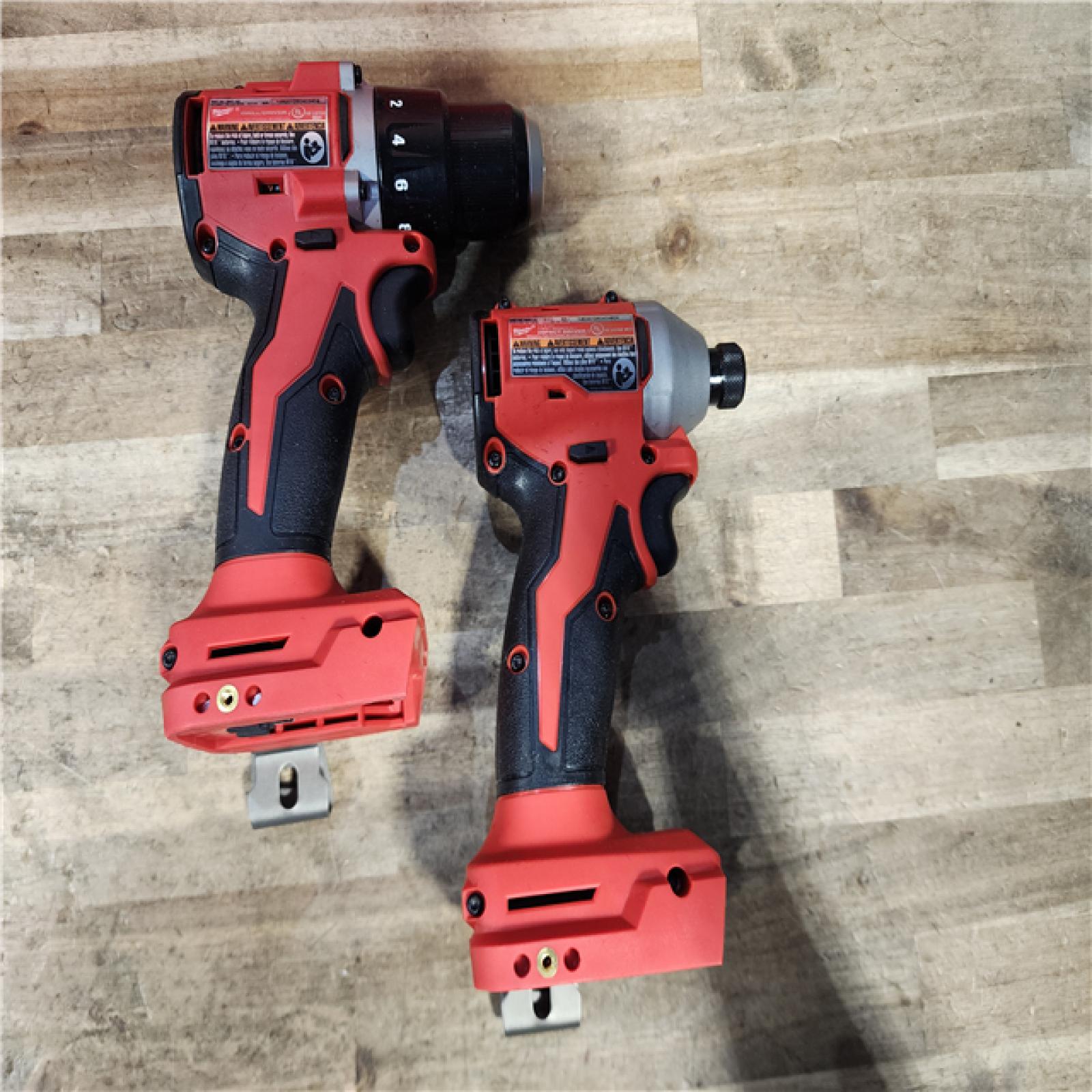 HOUSTON LOCATION - AS-IS Milwaukee M18 18V Lithium-Ion Brushless Cordless Compact Drill/Impact Combo Kit (2-Tool) W/(2) 2.0 Ah Batteries  Charger & Bag