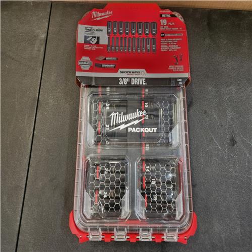 Phoenix NEW Milwaukee SHOCKWAVE Impact-Duty 3/8 in. Drive Metric Deep Well Impact PACKOUT Socket Set (19-Piece) (SEALED