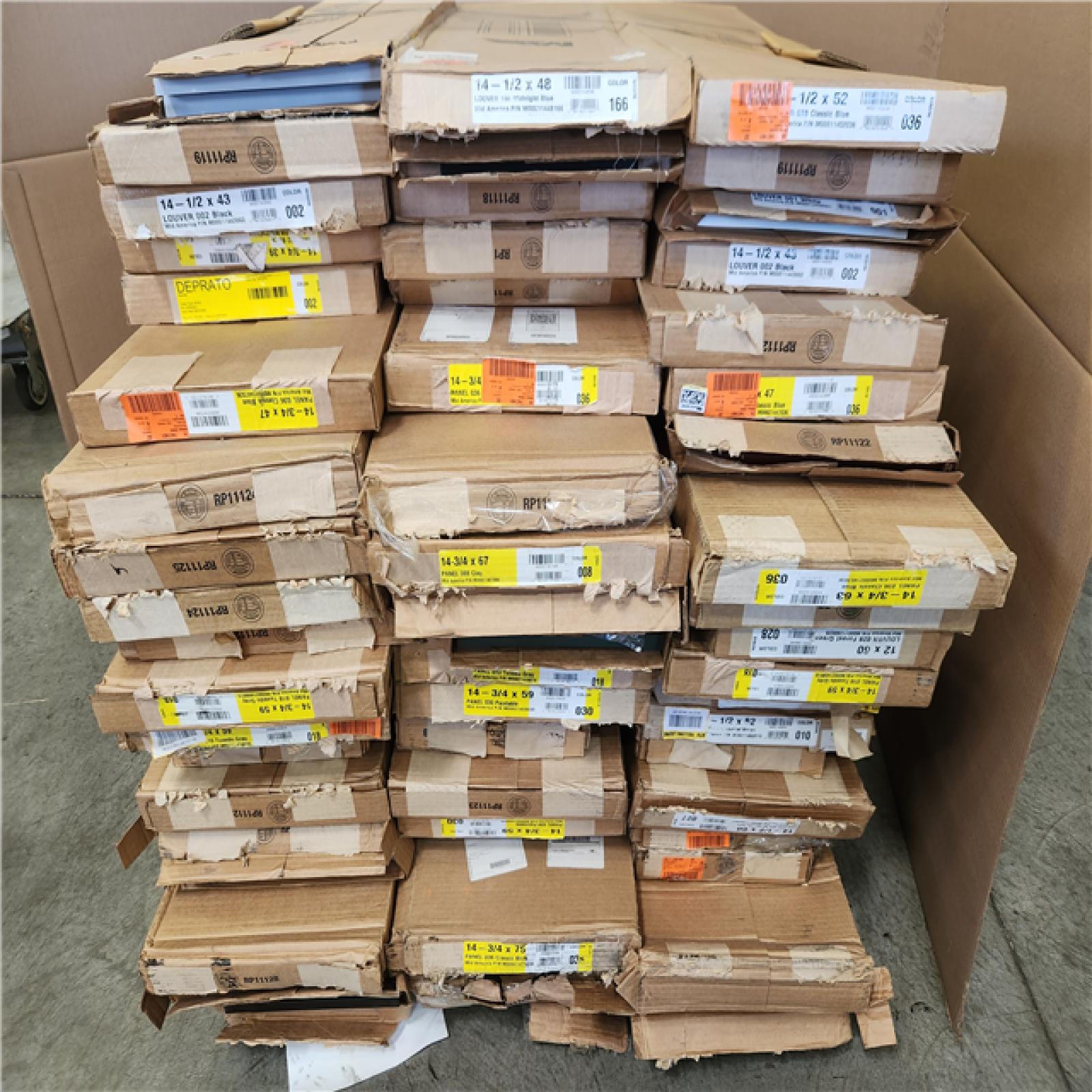 Phoenix Mixed Builders Edge Louvered Vinyl Exterior Shutters Pair in Midnight Blue Pallet (60-Boxes)