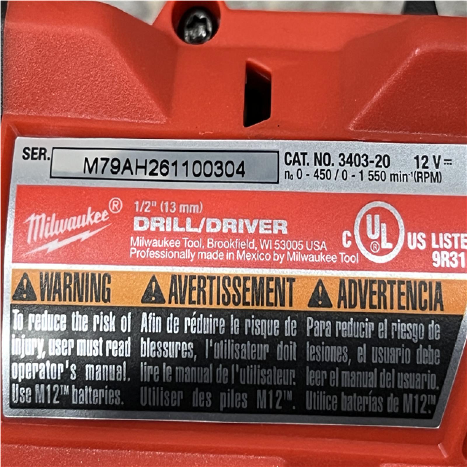 AS-IS Milwaukee Lithium-Ion Brushless Cordless 1/2 in. Drill Driver Kit