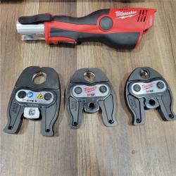 AS-IS Milwaukee M12 12-Volt Lithium-Ion Force Logic Cordless Press Tool Kit (3 Jaws Included) with Two 1.5 Ah Battery and Hard Case