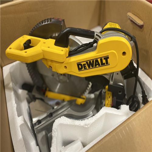 As-Is-  DeWalt 15 Amp Corded 12 in. Compound Double Bevel Miter Saw