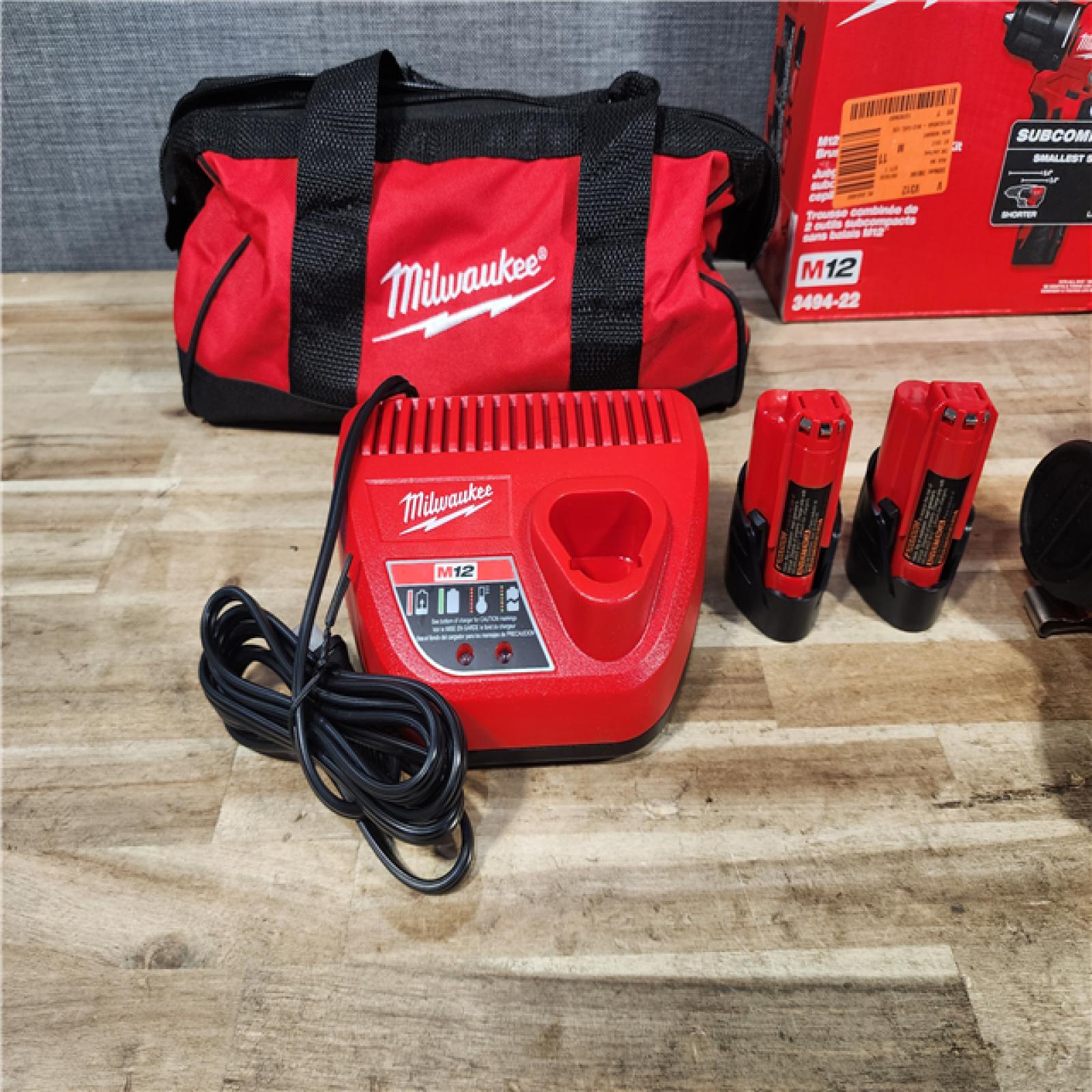 HOUSTON LOCATION - AS - IS Milwaukee 12-Volt Lithium-Ion Brushless Cordless Subcompact Drill and Impact Driver Combo Kit