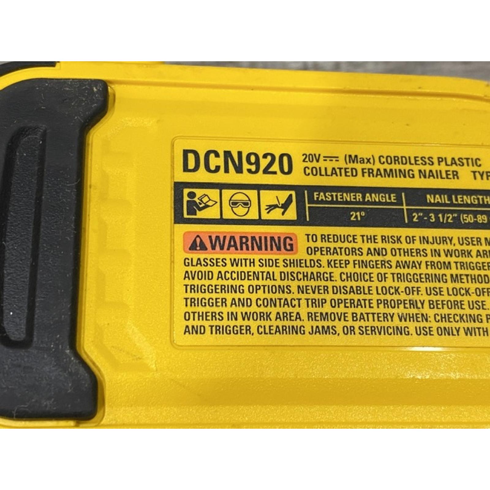 AS-IS DEWALT 20-Volt 21° Cordless Framing Nailer (Tool-Only)