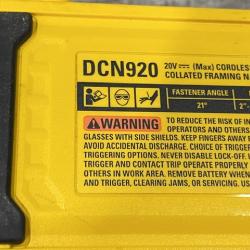 AS-IS DEWALT 20-Volt 21° Cordless Framing Nailer (Tool-Only)