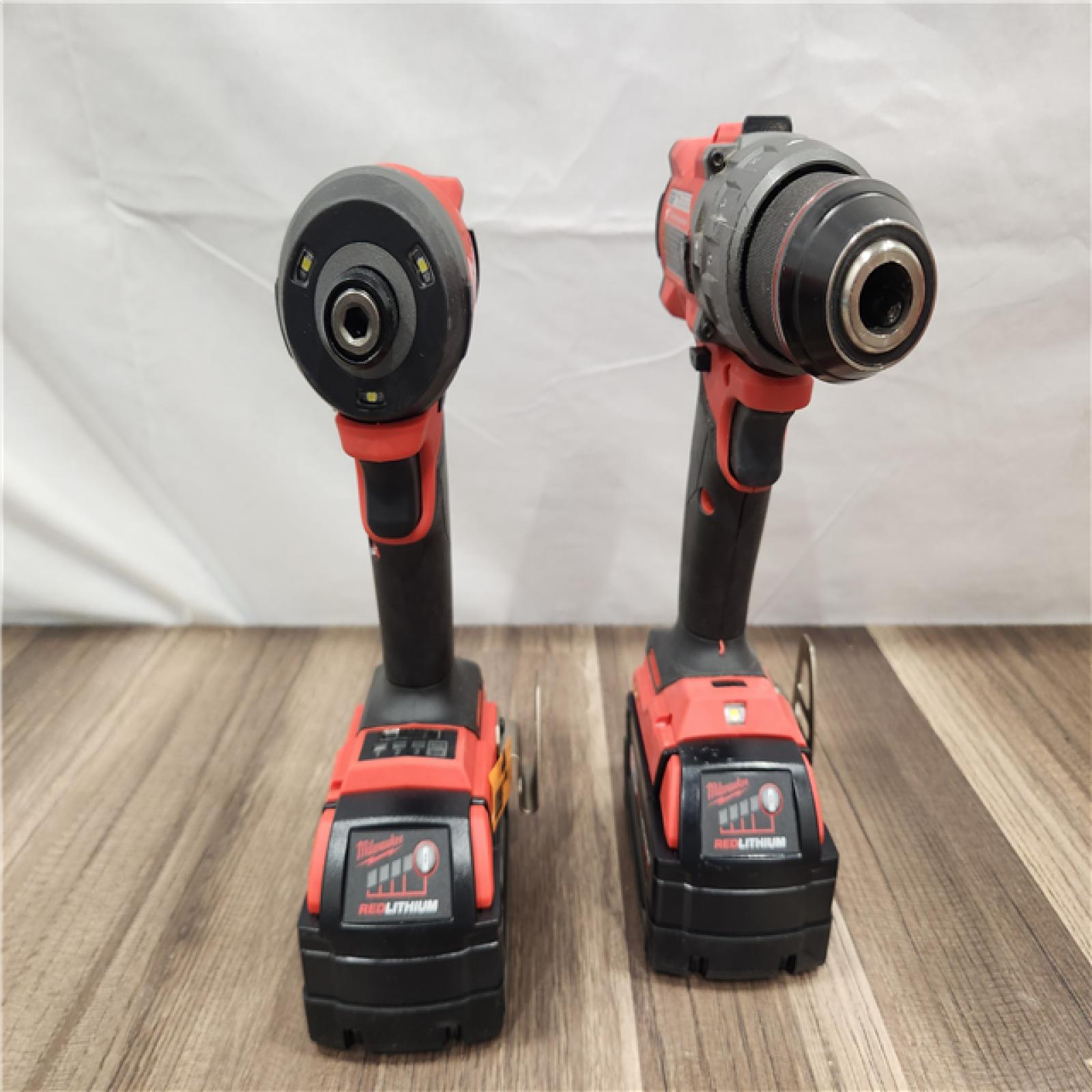 AS-IS- MILWAUKEE FUEL 18V Lithium-Ion Brushless Cordless Hammer Drill and Impact Driver Combo Kit