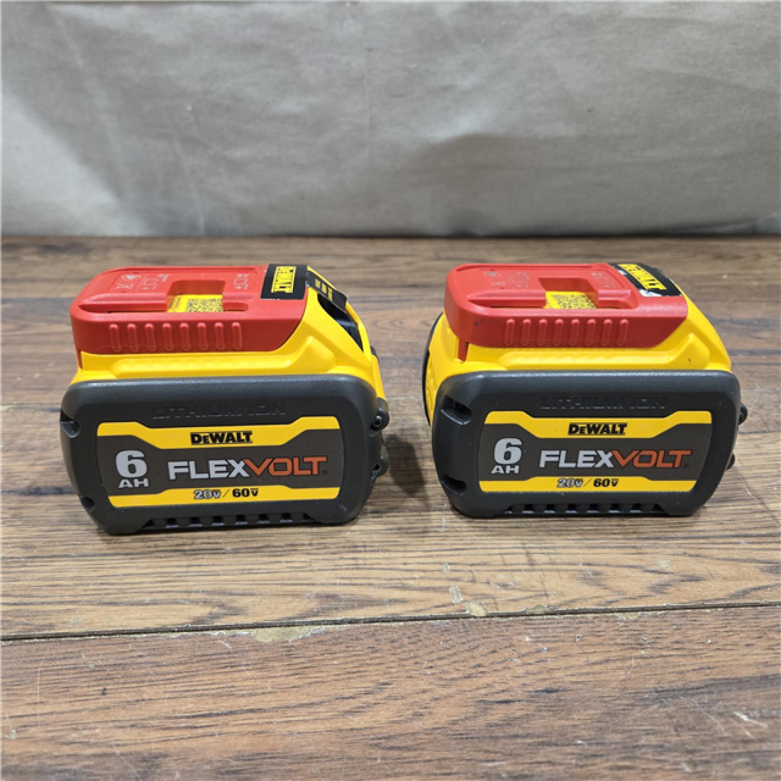 AS-IS DEWALT FLEXVOLT 20V/60V MAX Lithium-Ion 6.0Ah Battery Pack (2 Pack)