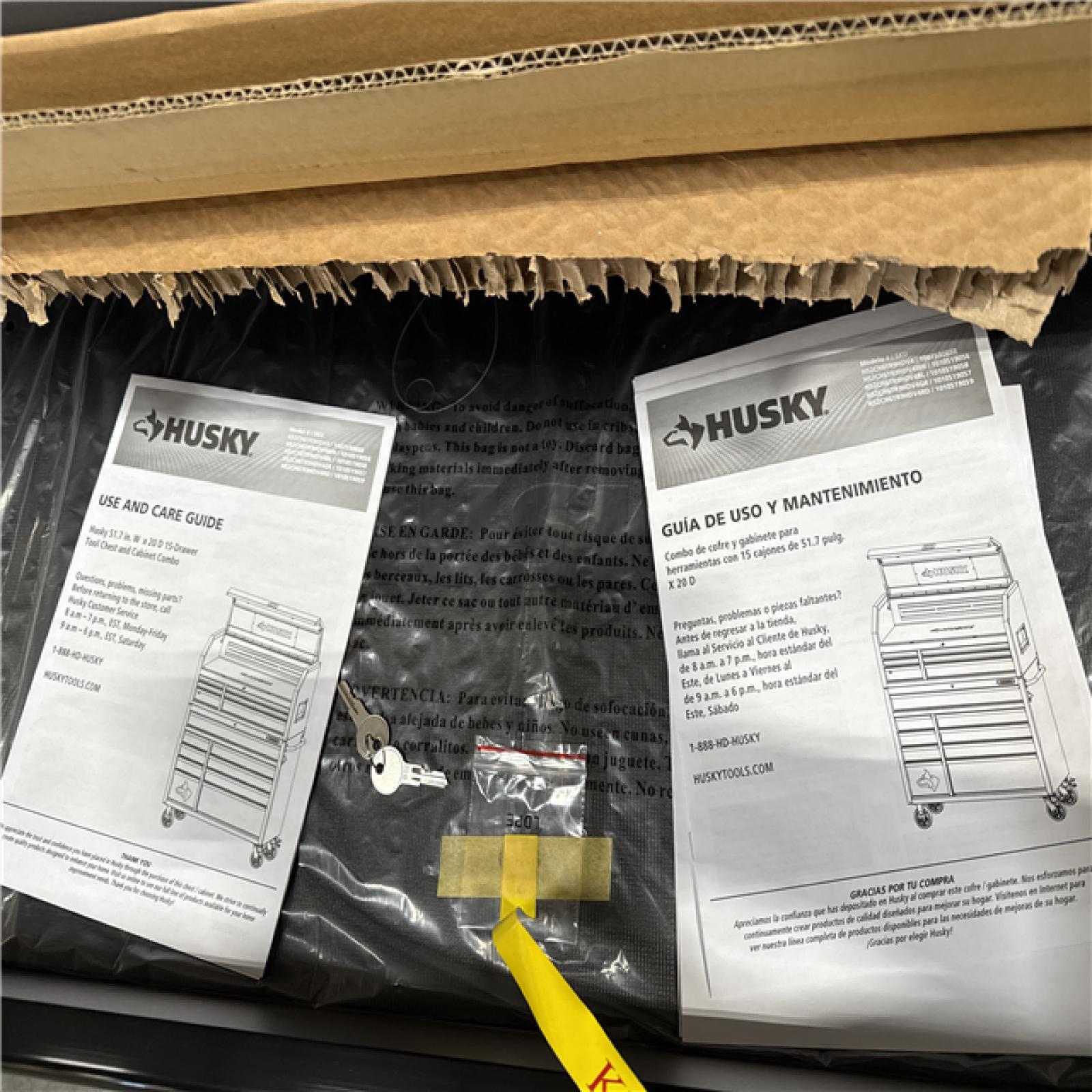 California AS-IS HUSKY Tool Chest & Cabinet Combo 15-Drawers; Appears in Excellent Condition