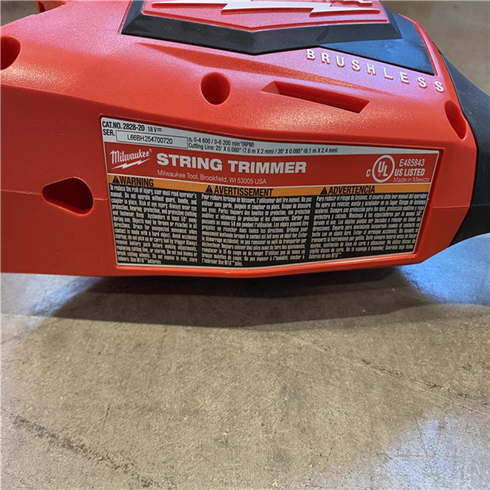 AS-IS Milwaukee Brushless 18V 16in. Cordless Battery Powered String Trimmer (Tool-Only)