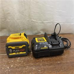 AS-IS DEWALT FLEXVOLT 20V/60V MAX Lithium-Ion 6.0Ah Battery Pack with 6 Amp Output Charger