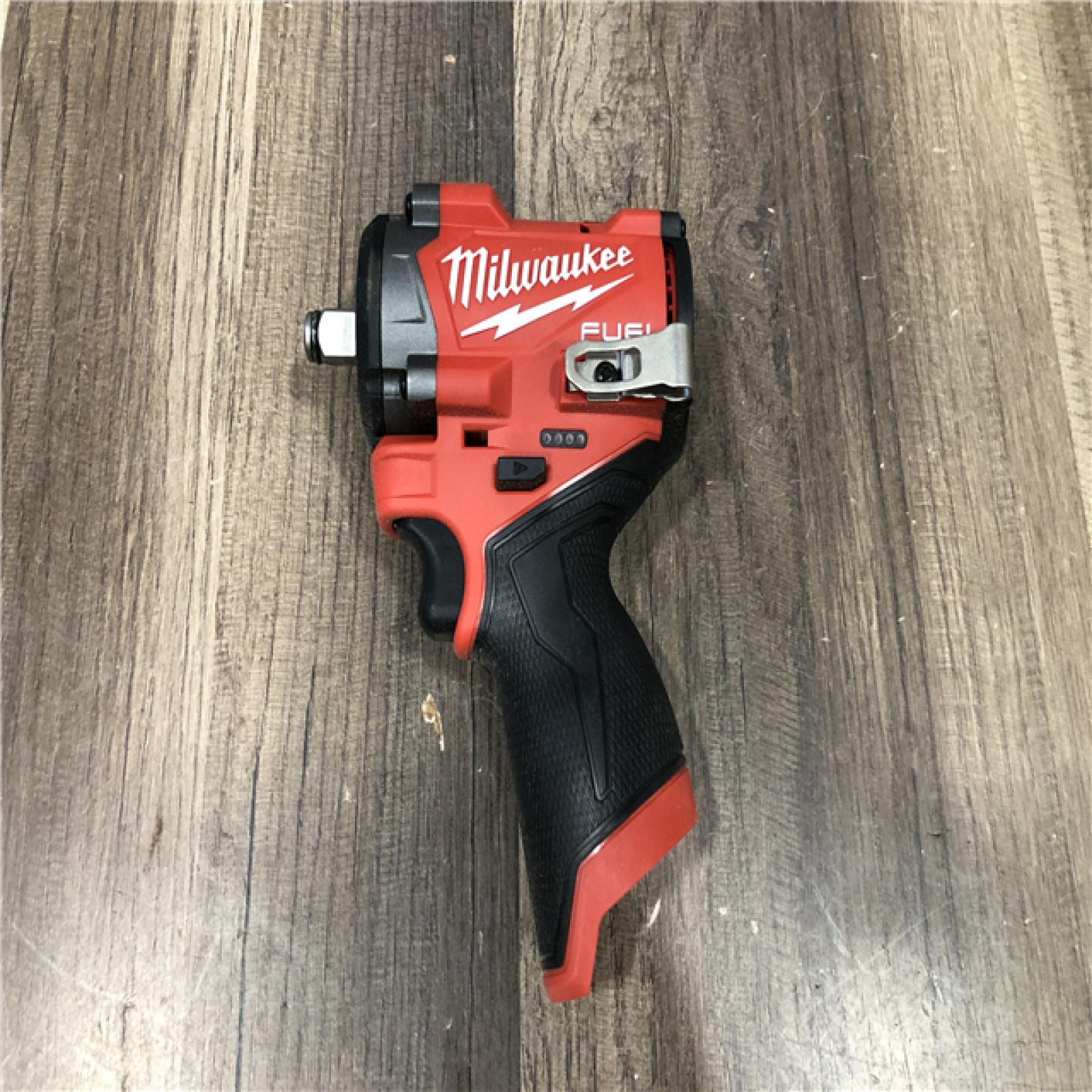 AS-IS Milwaukee FUEL 12V Lithium-Ion Brushless Cordless Stubby 1/2 in. Impact Wrench (Tool-Only)