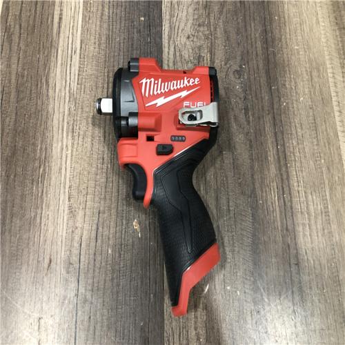 AS-IS Milwaukee FUEL 12V Lithium-Ion Brushless Cordless Stubby 1/2 in. Impact Wrench (Tool-Only)