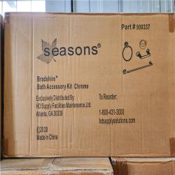 Phoenix Location NEW Seasons Bradshire Bath Accessory Kit Chrome Pallet (33 Total) (Sealed)
