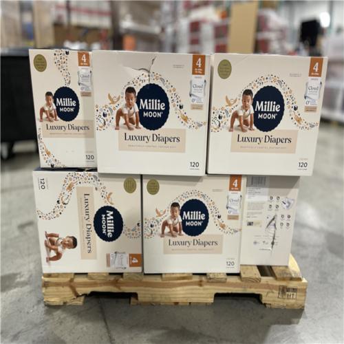 DALLAS LOCATION -Millie Moon Luxury Disposable Diapers - Size 4 - 120ct PALLET-(20 CASES)