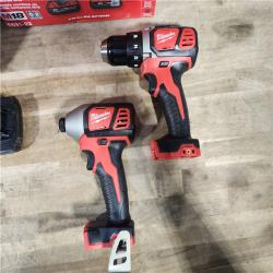 HOUSTON LOCATION - AS-IS Milwaukee 18V Cordless Brushed 2-Tool Drill/Driver and Impact Driver Kit