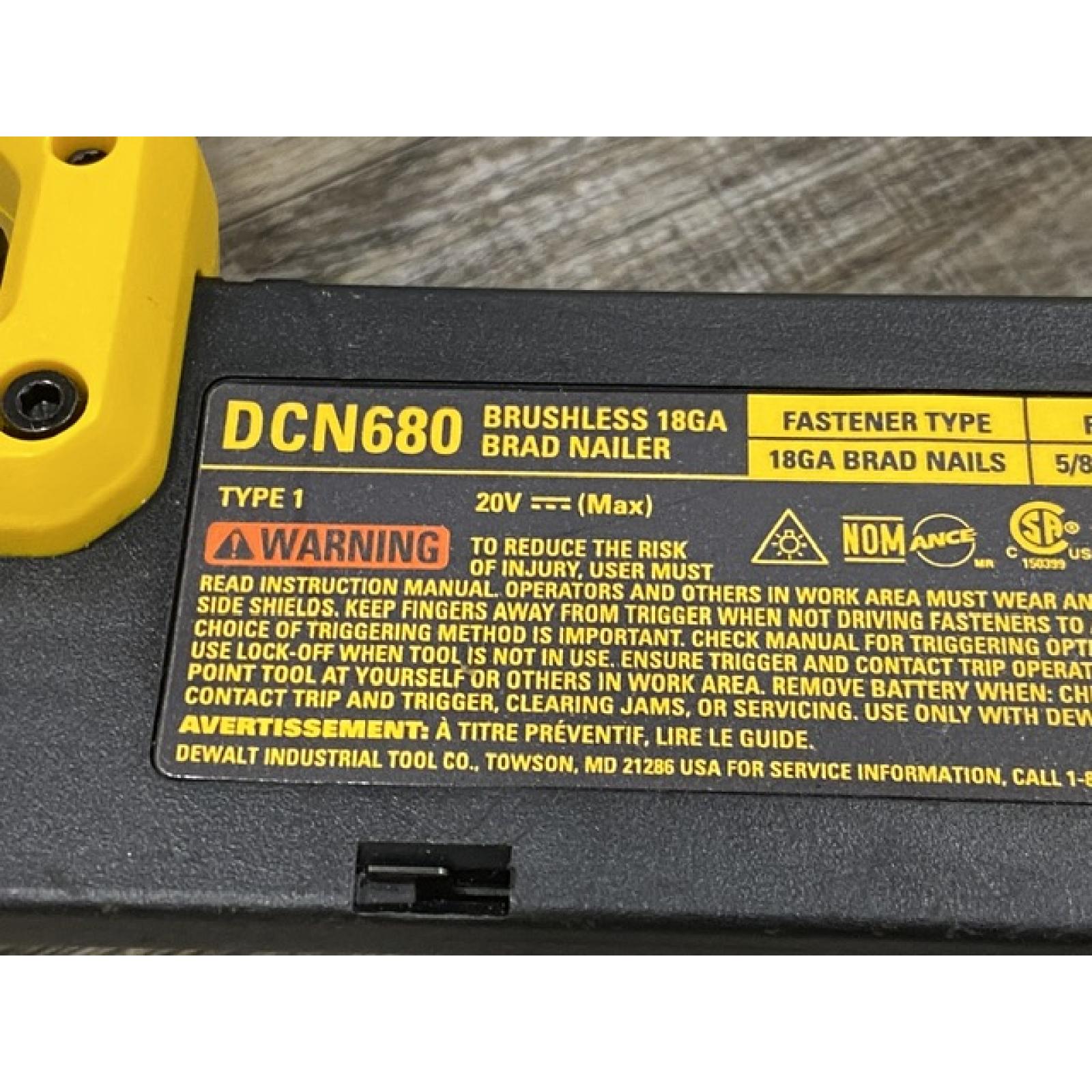 AS-IS DEWALT 20V MAX XR Lithium-Ion Electric Cordless 18-Gauge Brad Nailer (Tool Only)