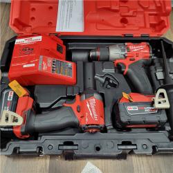 AS-IS MILWAUKEE M18 FUEL 18V Lithium-Ion Brushless Cordless Hammer Drill and Impact Driver Combo Kit (2-Tool) with 2 Batteries