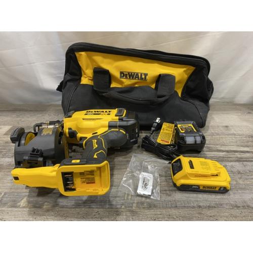 AS-IS DEWALT 20V MAX Lithium-Ion 15-Degree Electric Cordless Roofing Nailer Kit