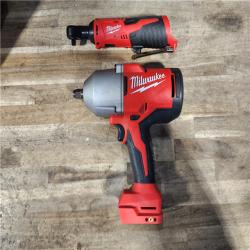 HOUSTON LOCATION - AS-IS Milwaukee 12/18V Lithium-Ion Cordless 3/8 in. Ratchet and 1/2 in. High Torque Impact Wrench with Friction Ring Combo Kit