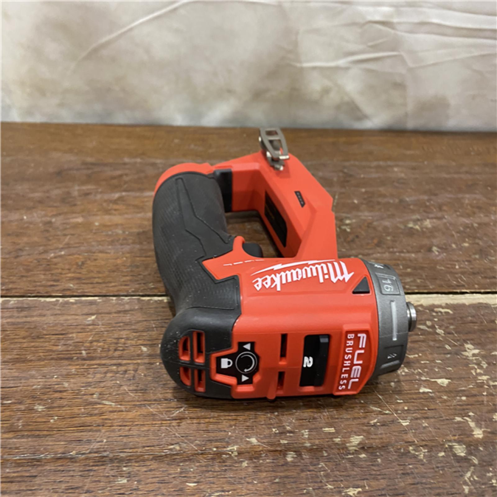 AS-IS Milwaukee M12 FUEL 12V Lithium-Ion Brushless Cordless 4-in-1 Installation 3/8 in. Drill Driver Kit with 4-Tool Heads