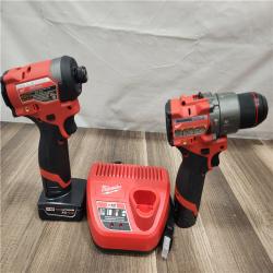 AS-IS- Milwaukee 12V Brushless Hammer Drill and Impact Driver Combo Kit